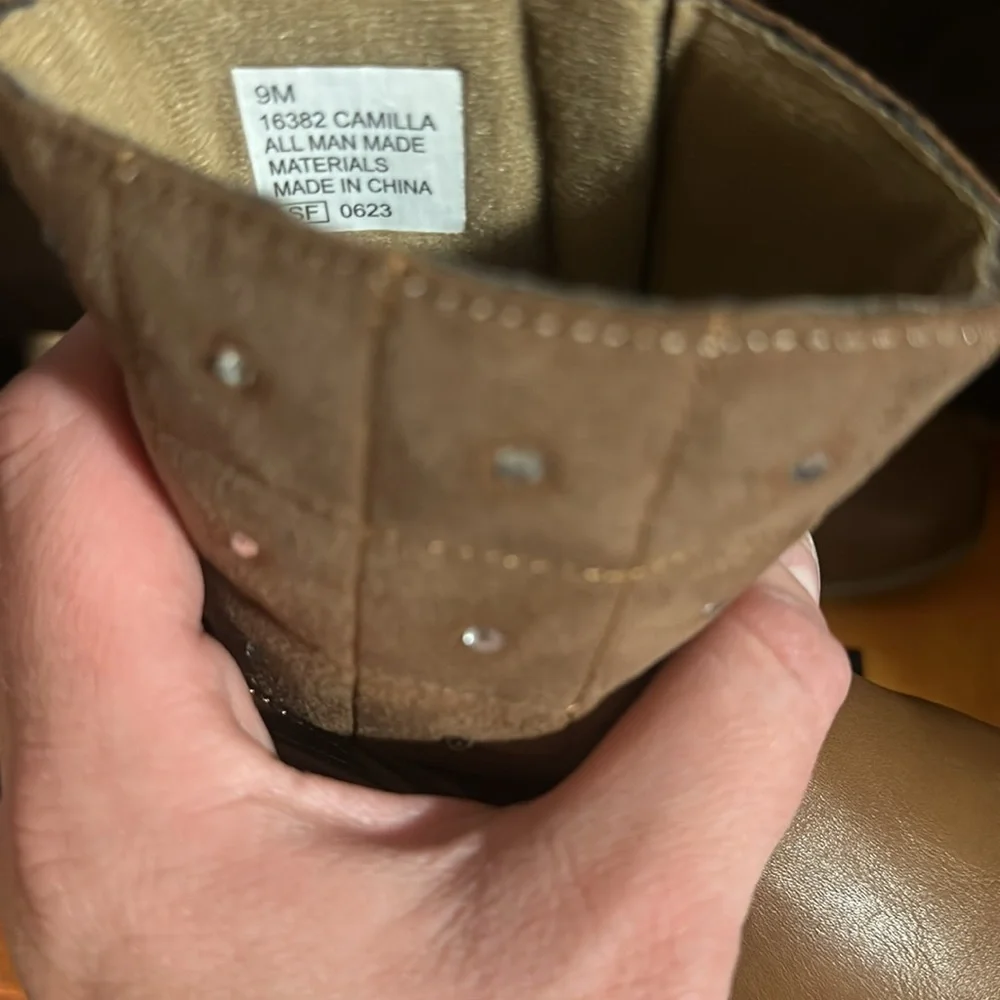 RACHEL SHOES CAMILLA BOOTS: COGNAC: NEW IN BOX: SIZE 9
